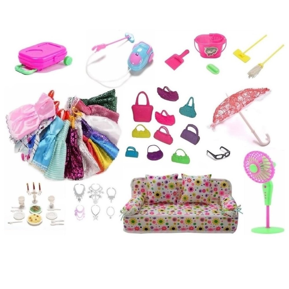 52 Pieces Doll Miniature Playset Accessories